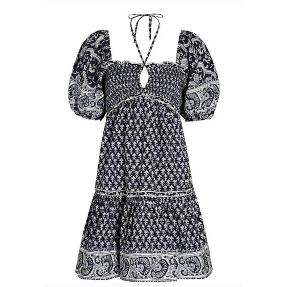 Sea New York $346 Jasper Mini Dress with Puff Sleeves size Medium - Picture 3 of 12